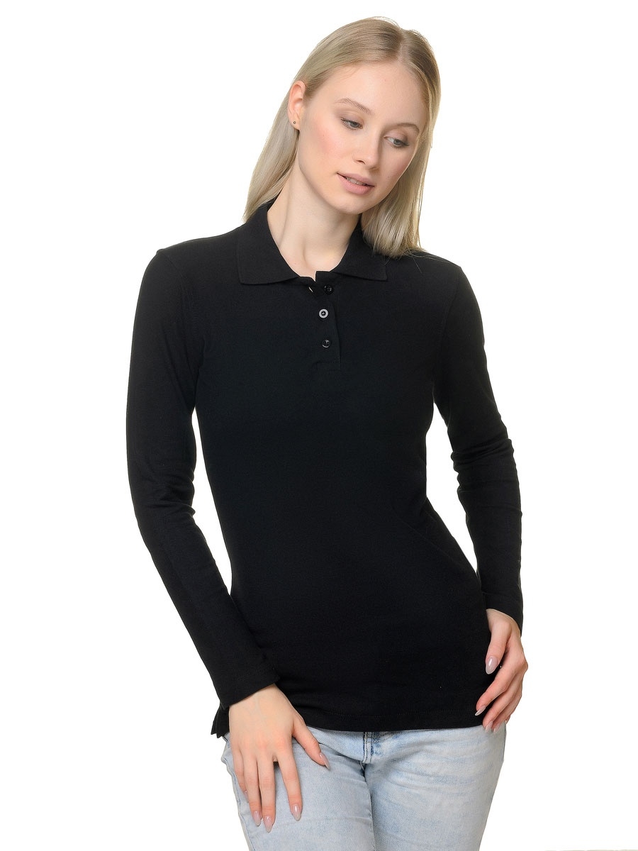 картинка Лонгслив-поло РПЖДР-002черный от интернет магазина