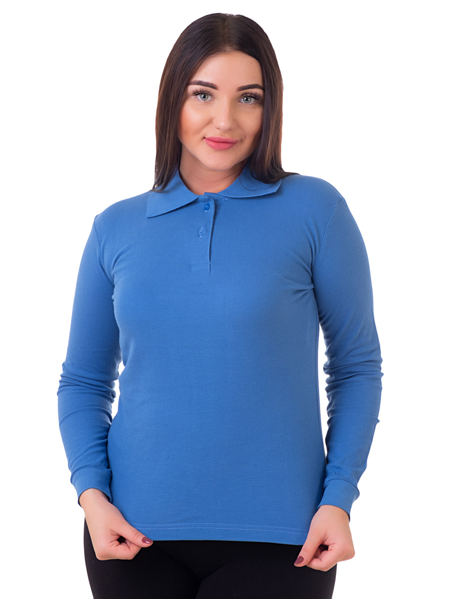 картинка Лонгслив-поло РПЖДР-006темно-голубой от интернет магазина