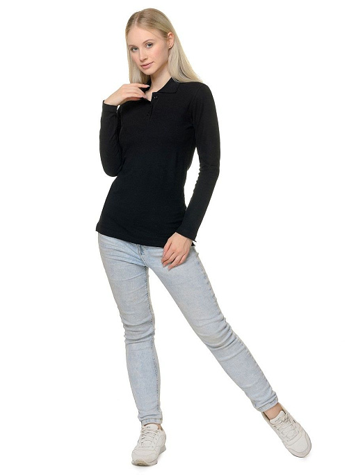 картинка Лонгслив-поло РПЖДР-002черный от интернет магазина