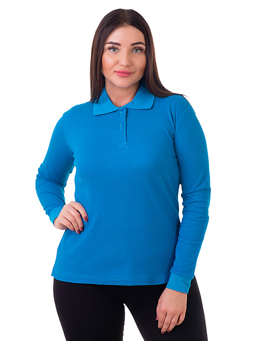 картинка Лонгслив-поло РПЖДР-008бирюза от интернет магазина