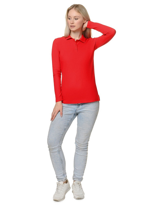 картинка Лонгслив-поло РПЖДР-003красный от интернет магазина